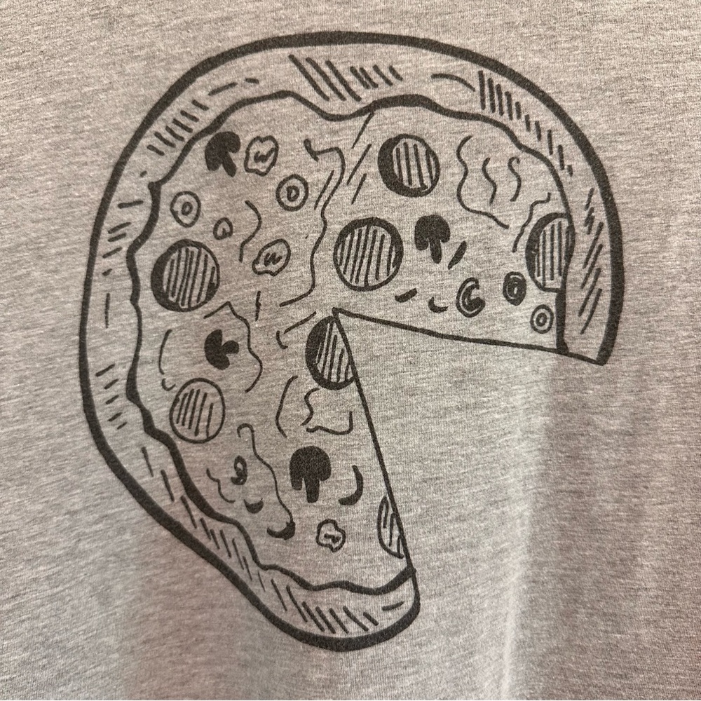 Father And Child / Pizza and Slice Matching T-shirts In Gray Color. - Picture 9 of 13